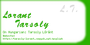 lorant tarsoly business card
